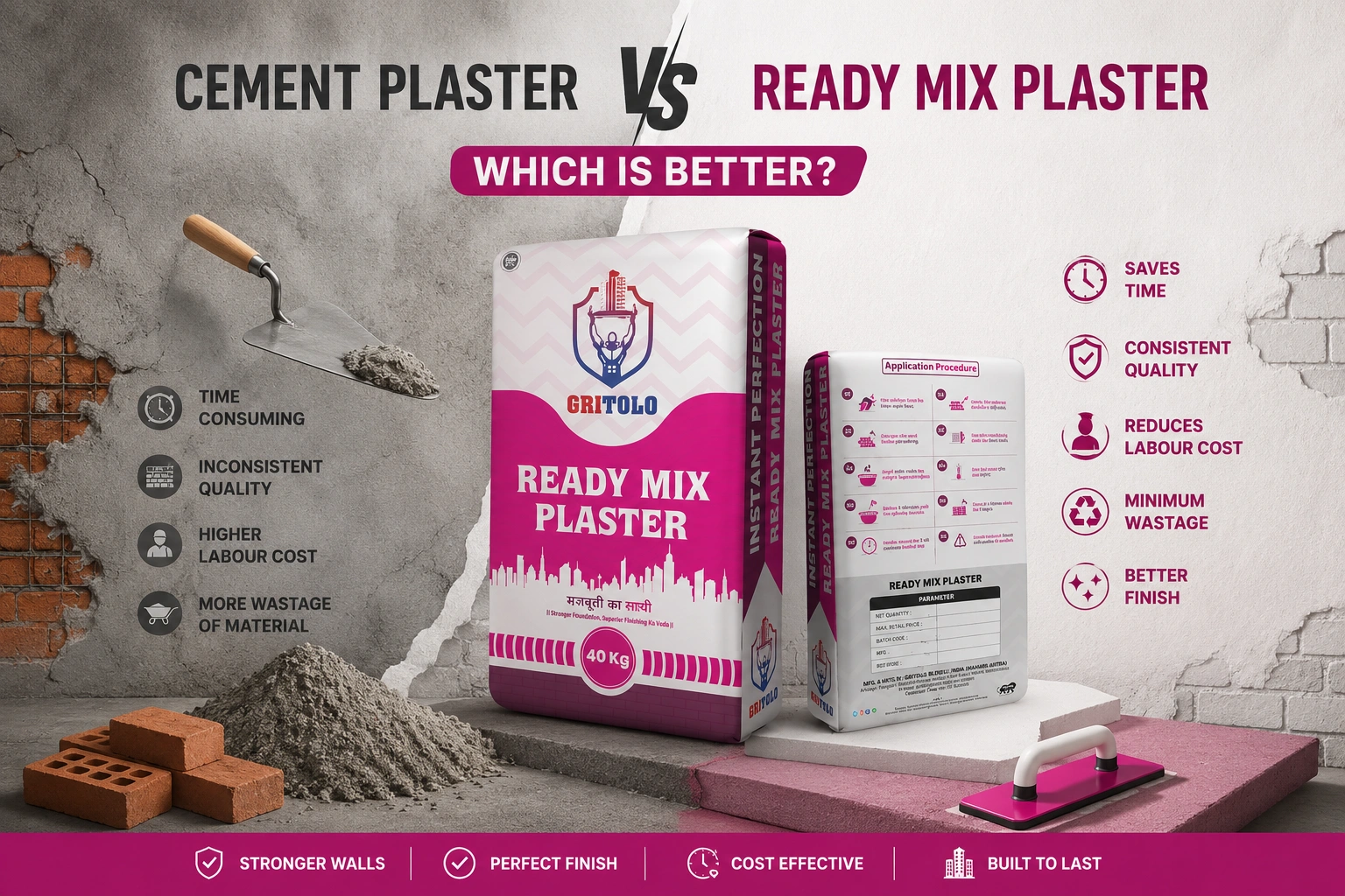 You are currently viewing Cement Plaster vs Ready Mix Plaster: Which Is Better?